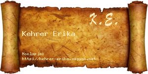 Kehrer Erika névjegykártya